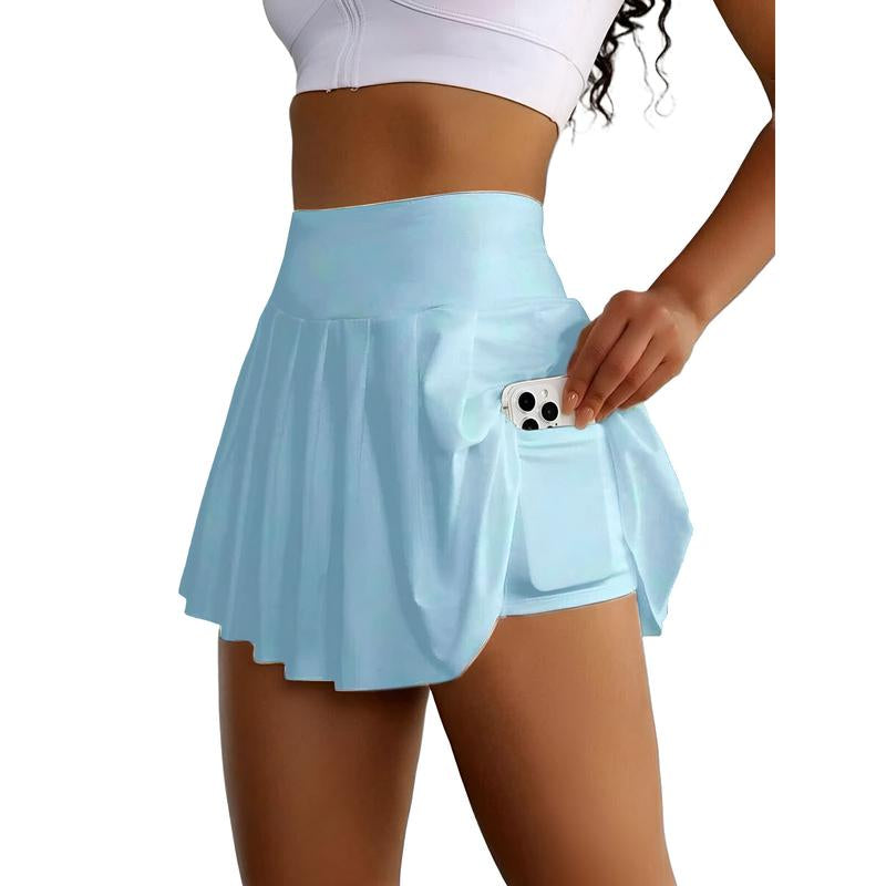 JEKAOYI Women'S Athletic 2 in 1 Golf Skirts 2.76'' High Waist Flowy Tennis Sports Skort with Inner Shorts Pockets