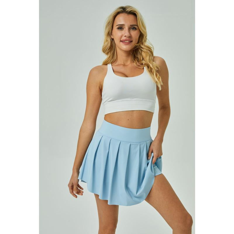 JEKAOYI Women'S Athletic 2 in 1 Golf Skirts 2.76'' High Waist Flowy Tennis Sports Skort with Inner Shorts Pockets