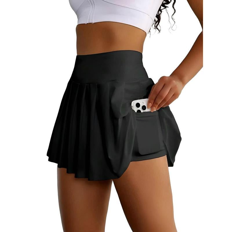JEKAOYI Women'S Athletic 2 in 1 Golf Skirts 2.76'' High Waist Flowy Tennis Sports Skort with Inner Shorts Pockets